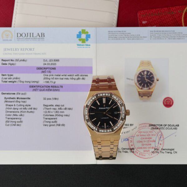 Dong Ho Audemars Piguet Royal Oak 15400OR Che Tac Moissanite 41mm 2 1