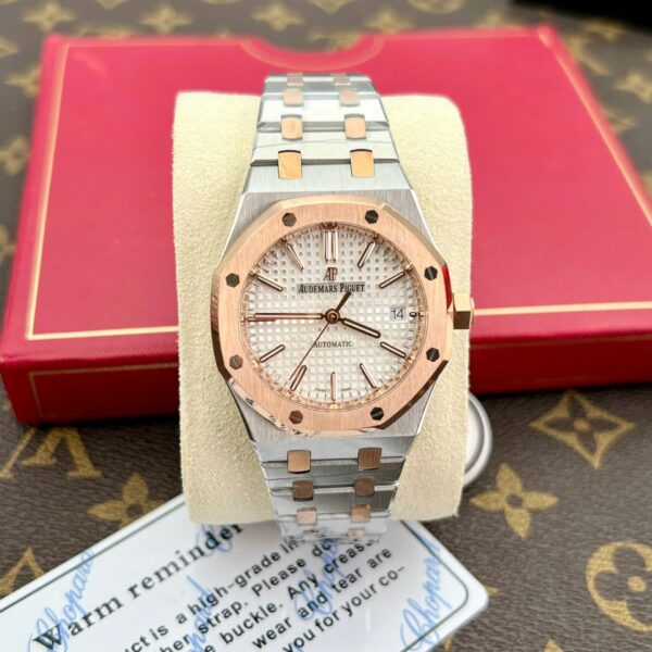 Dong Ho Audemars Piguet Royal Oak 15450 Che Tac Demi Vang Hong Mat Trang IPF 37mm 1 1