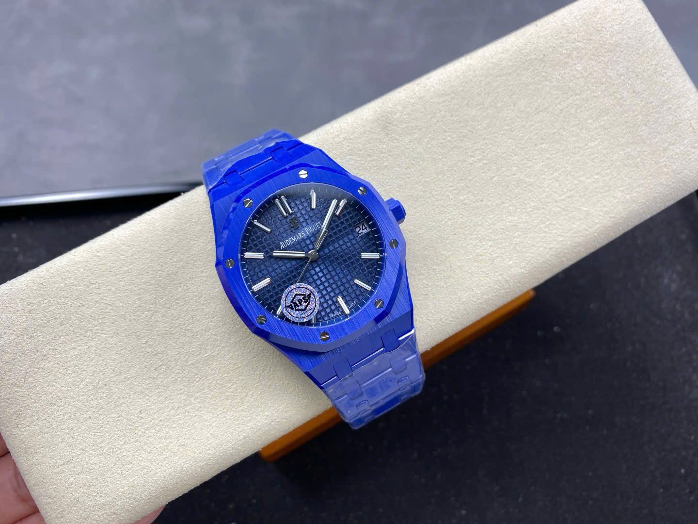 Audemars Piguet Super Clone Watch Royal Oak 15500 Ceramic Blue APS Factory 41mm