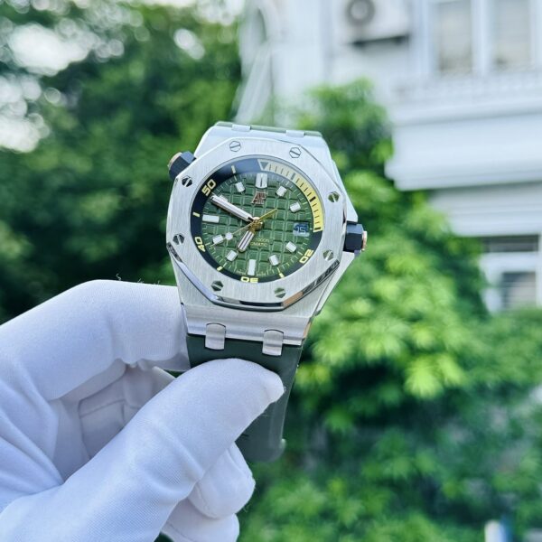 Dong Ho Audemars Piguet Royal Oak 15720ST Mau Xanh La Fake 11 Nha May IP 42mm 6 1