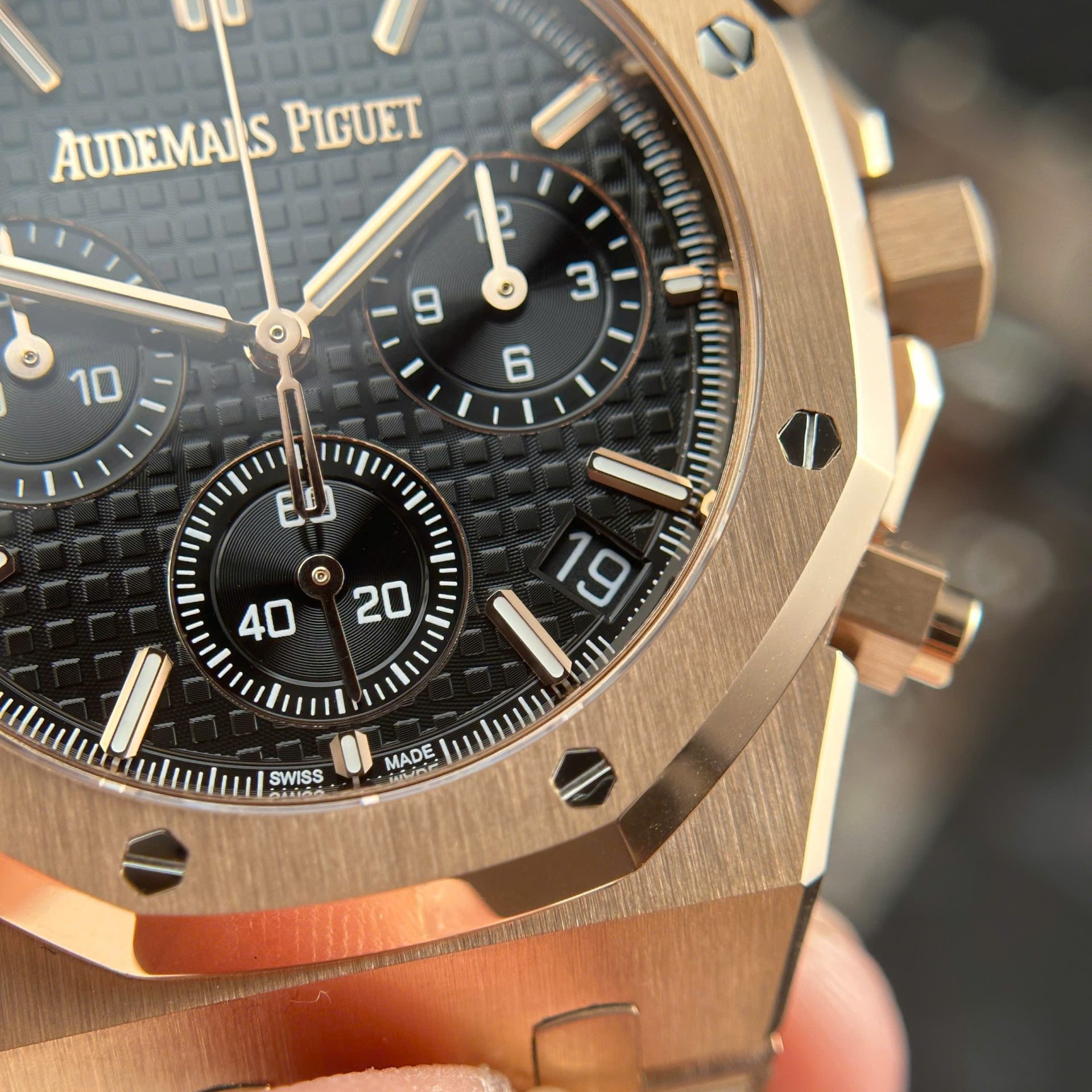 Audemars Piguet Super Clone Watch Royal Oak 26240 Rose Gold Dial Black APS Factory 41mm - Image 5