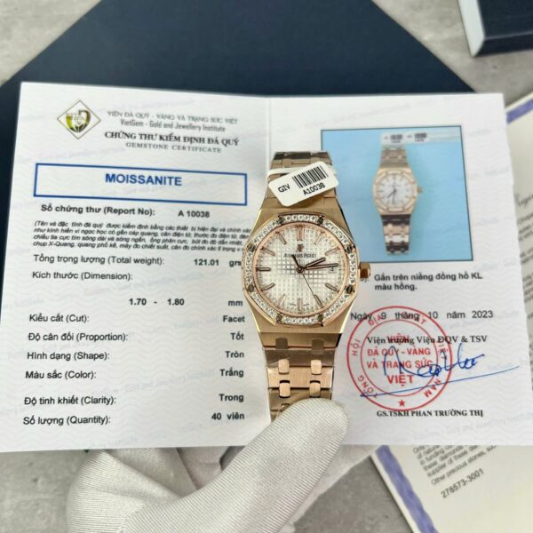 Dong Ho Audemars Piguet Royal Oak Che Tac Vanh Dinh Moissanite Hong Kong 34mm 4 1