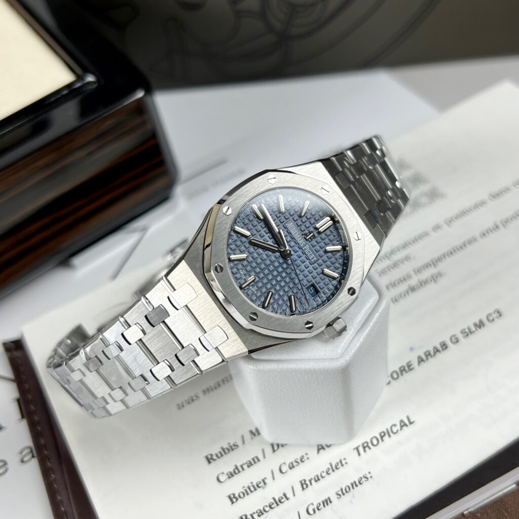 Audemars Piguet Super Clone Watch Royal Oak Blue Dial Metal Wire 34mm - Image 2