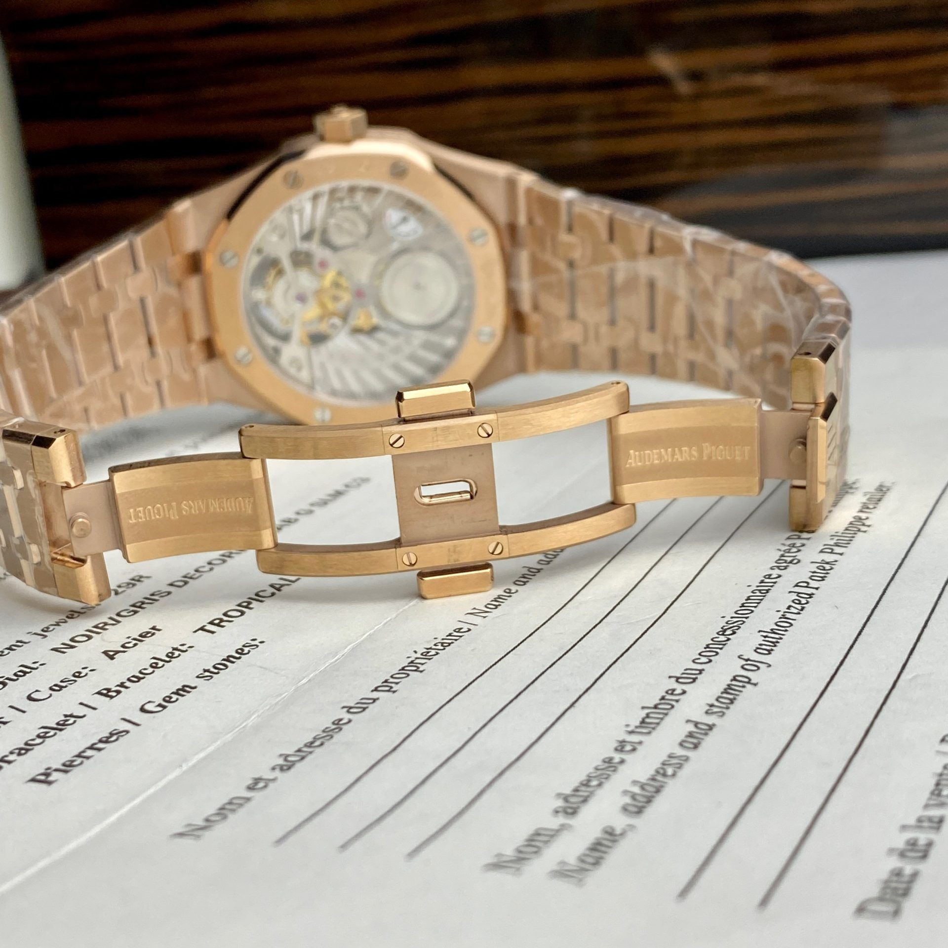 Audemars Piguet Super Clone Watch Royal Oak Tourbillon Rose Gold 26522OR Dial Blue 41mm - Image 9