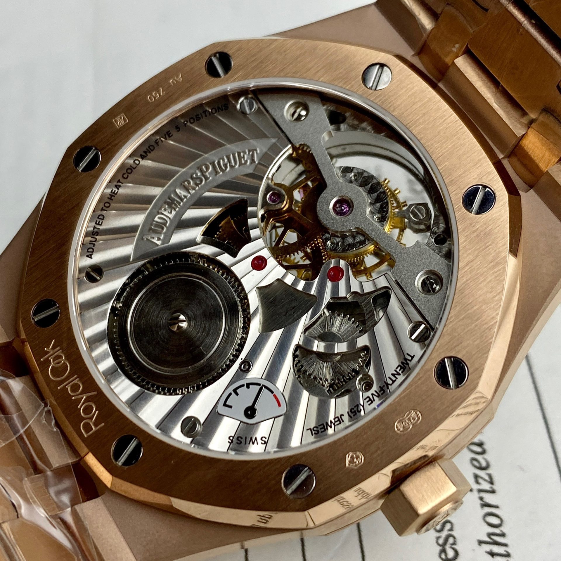 Audemars Piguet Super Clone Watch Royal Oak Tourbillon Rose Gold 26522OR Dial Blue 41mm - Image 10