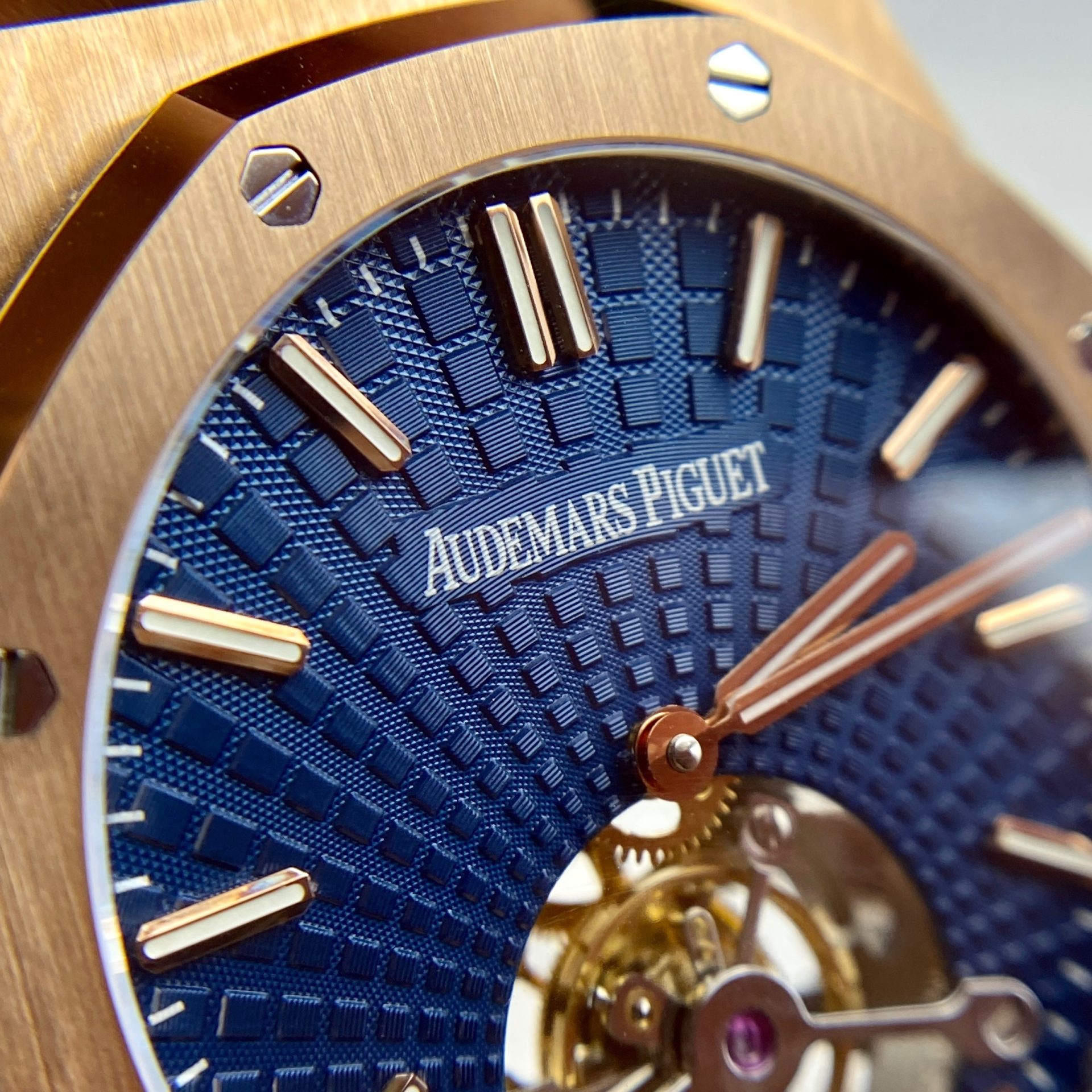 Audemars Piguet Super Clone Watch Royal Oak Tourbillon Rose Gold 26522OR Dial Blue 41mm - Image 7