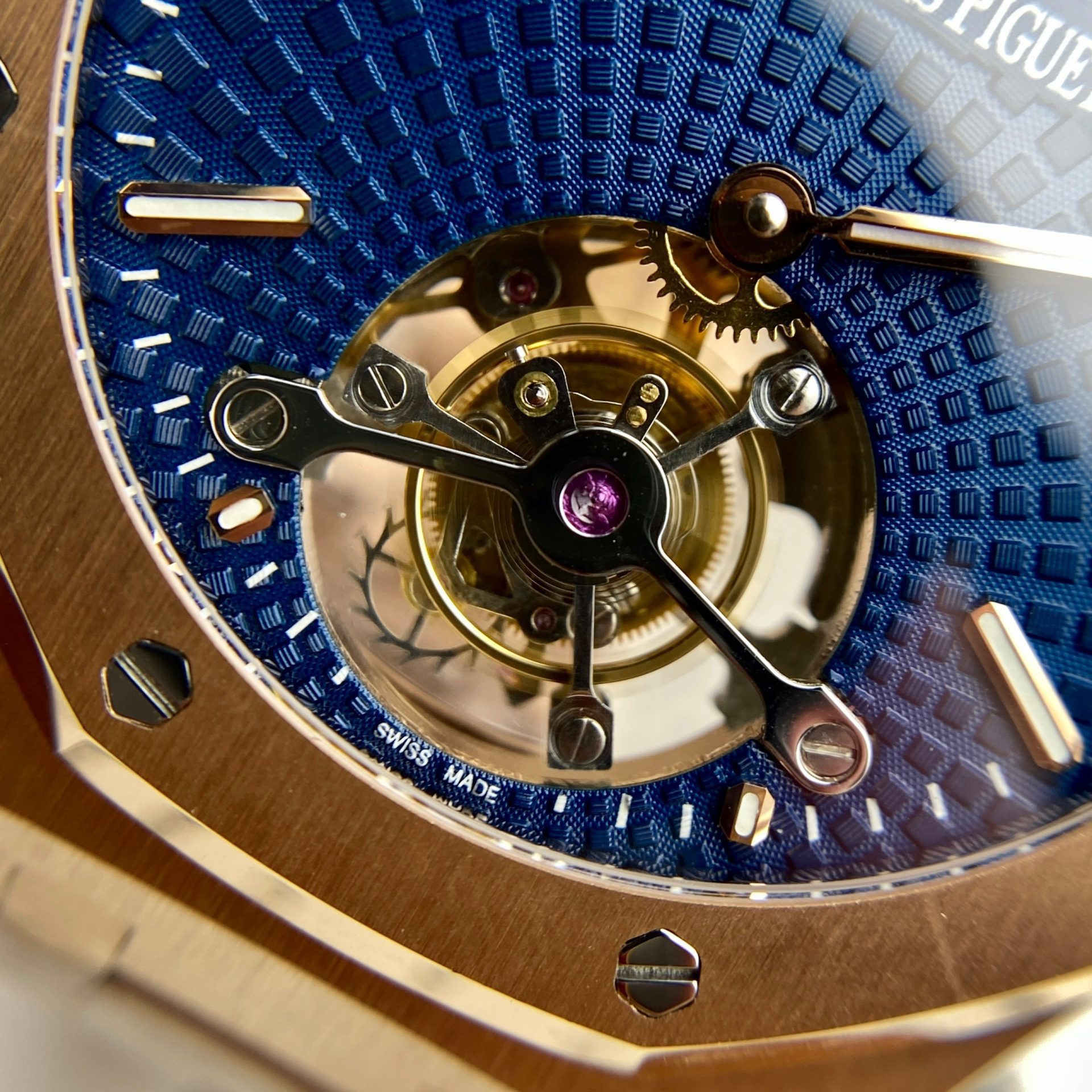Audemars Piguet Super Clone Watch Royal Oak Tourbillon Rose Gold 26522OR Dial Blue 41mm - Image 6