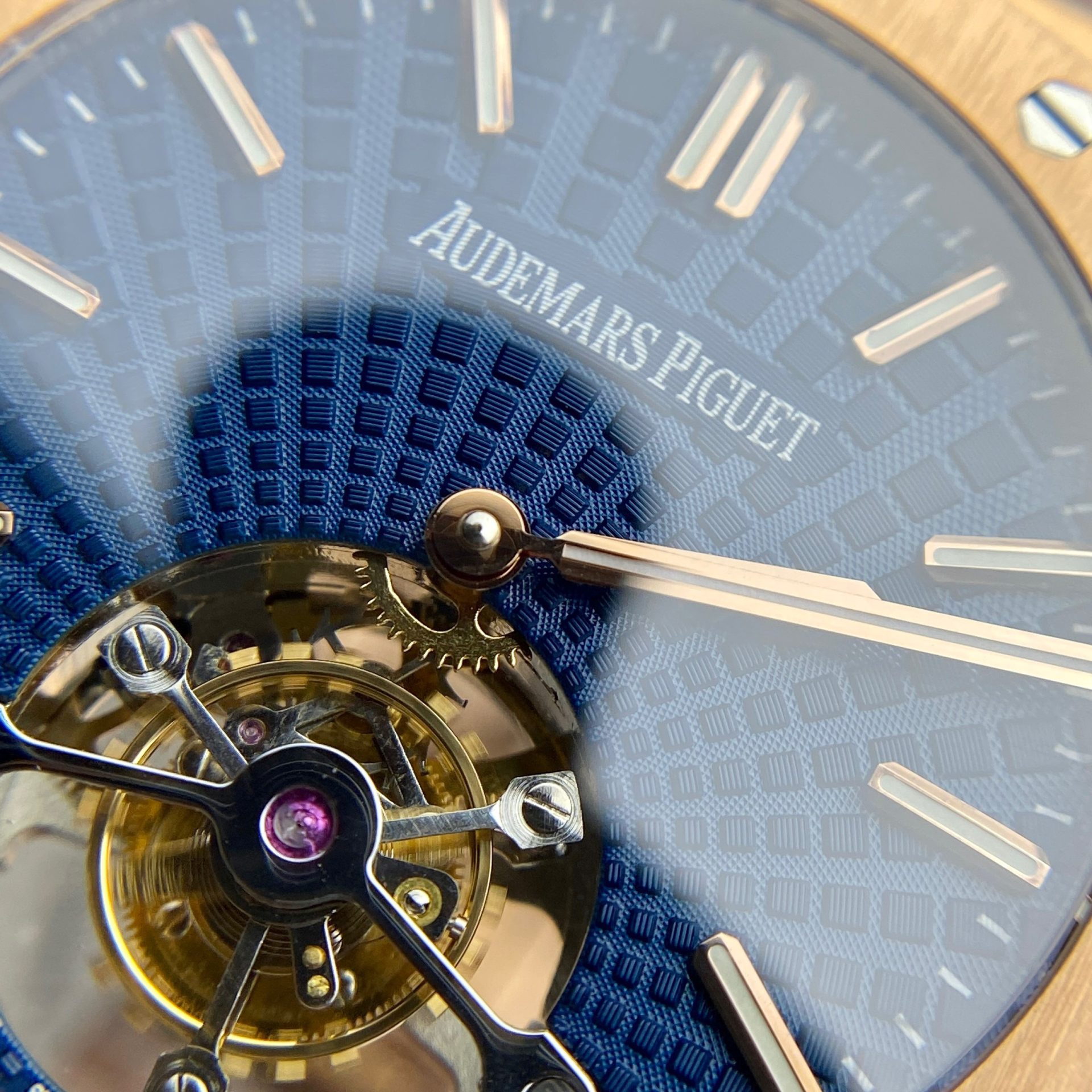 Audemars Piguet Super Clone Watch Royal Oak Tourbillon Rose Gold 26522OR Dial Blue 41mm - Image 5