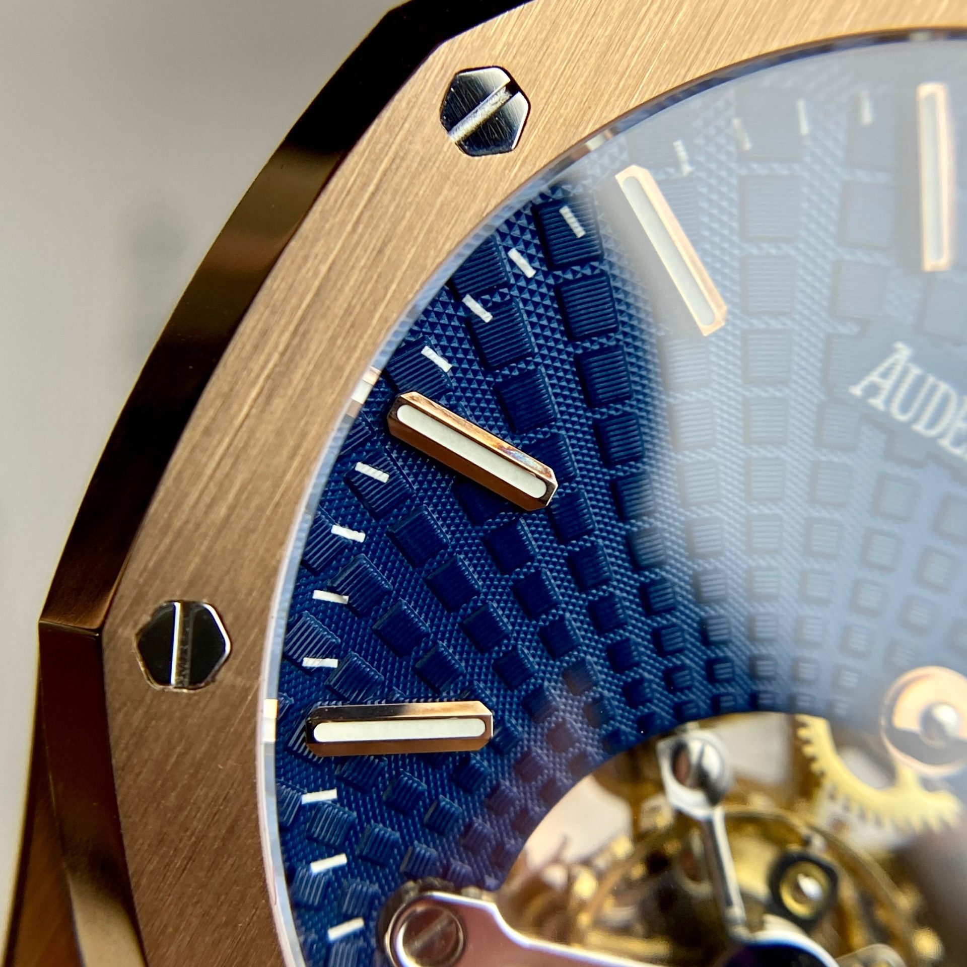 Audemars Piguet Super Clone Watch Royal Oak Tourbillon Rose Gold 26522OR Dial Blue 41mm - Image 4