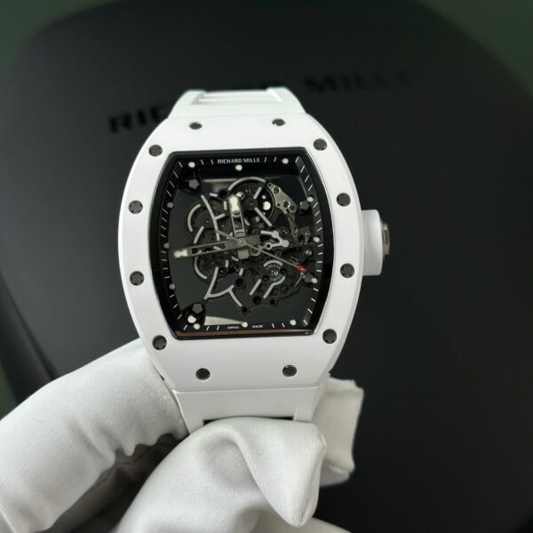 Dong Ho Che Tac Richard Mille RM055 Vo Gom Trang Day Cao Su Nha May ZF 45mm 9 1