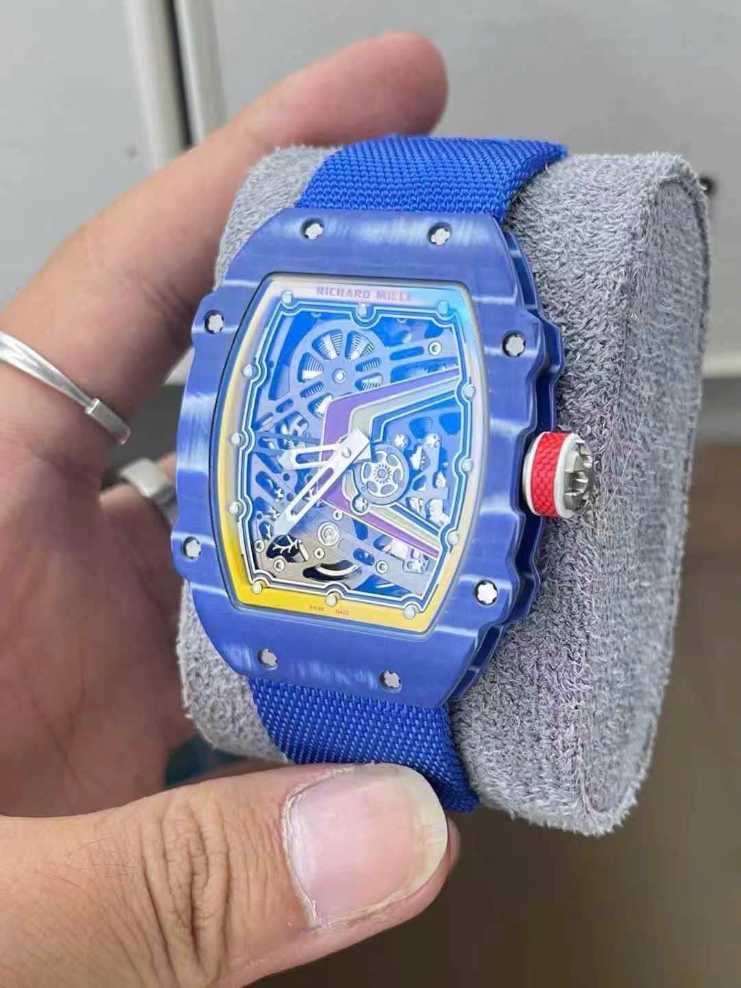Richard Mille Best Super Clone Watch RM67-02 Blue Carbon Weight 37 Grams 38.7×47.52mm - Image 5