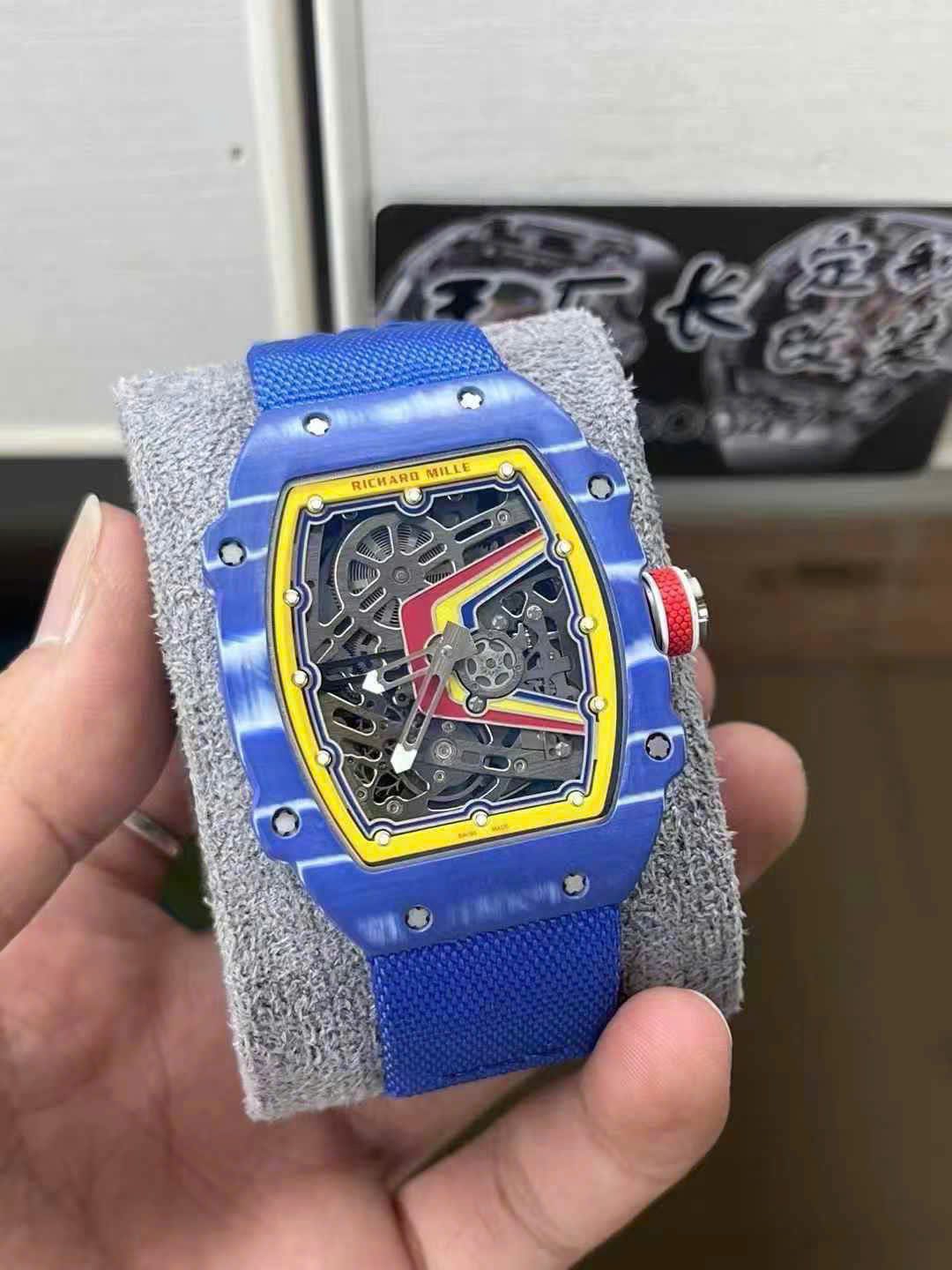 Richard Mille Best Super Clone Watch RM67-02 Blue Carbon Weight 37 Grams 38.7×47.52mm - Image 3