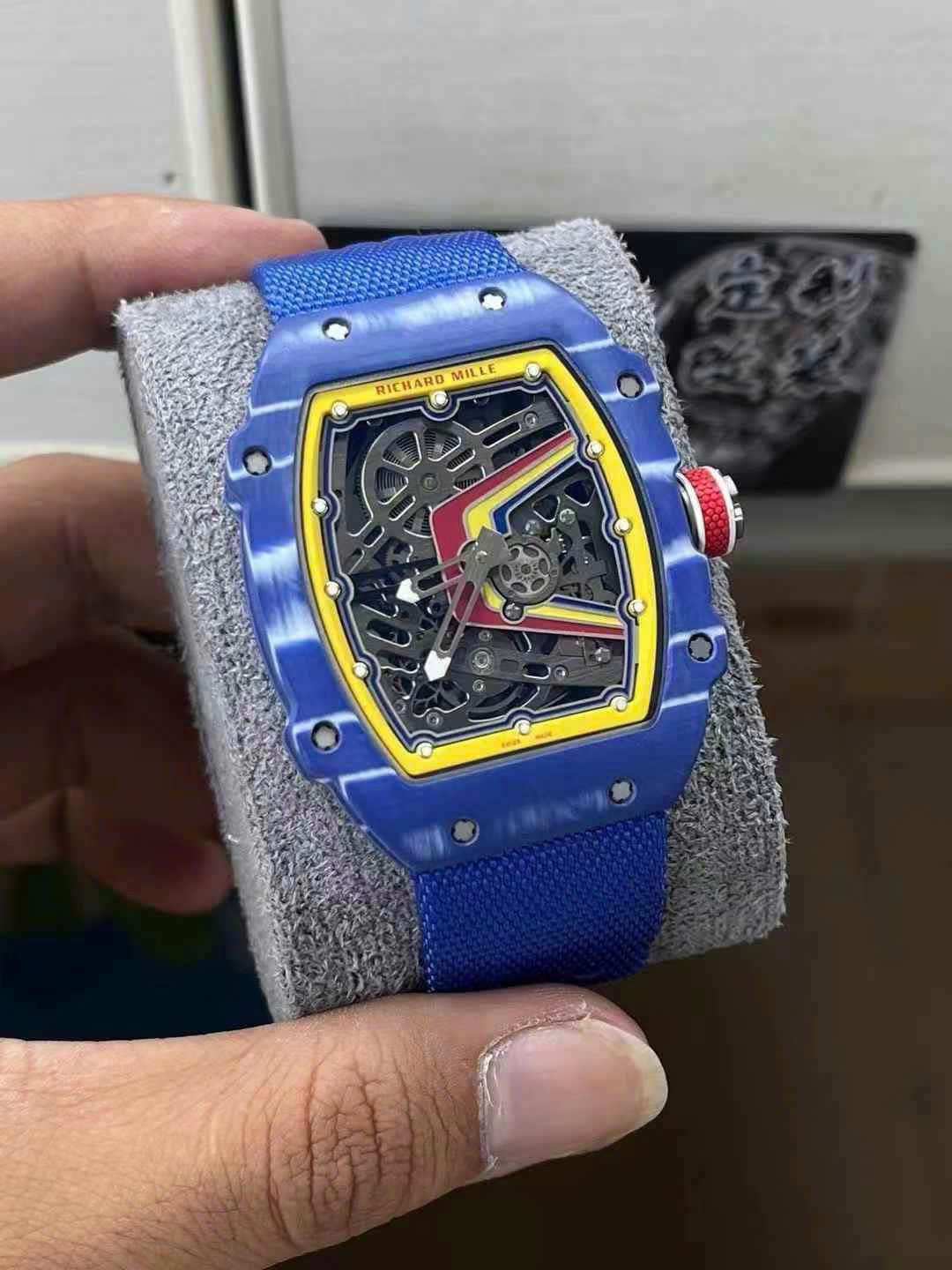 Richard Mille Best Super Clone Watch RM67-02 Blue Carbon Weight 37 Grams 38.7×47.52mm - Image 2