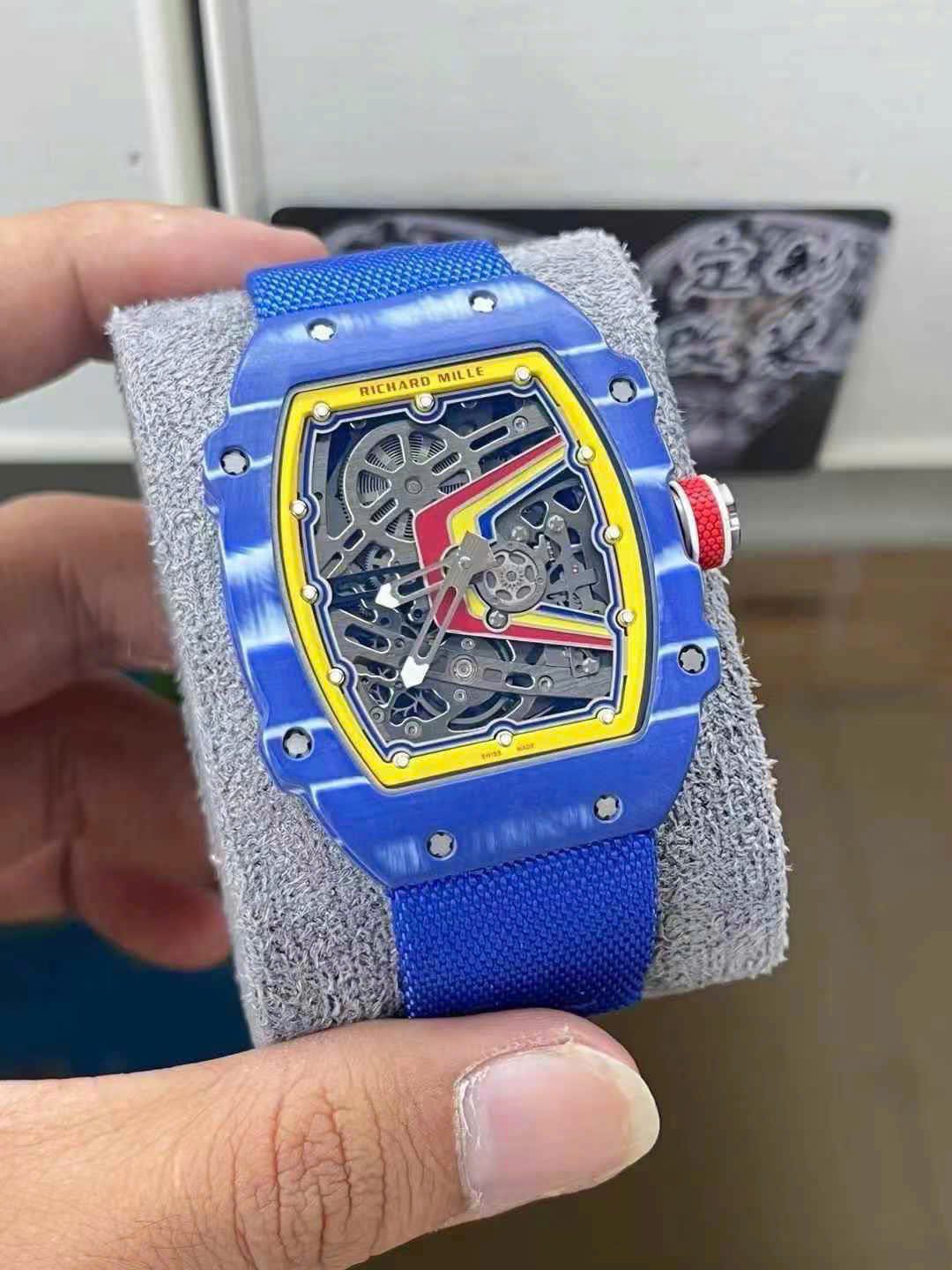 Richard Mille Best Super Clone Watch RM67-02 Blue Carbon Weight 37 Grams 38.7×47.52mm - Image 4