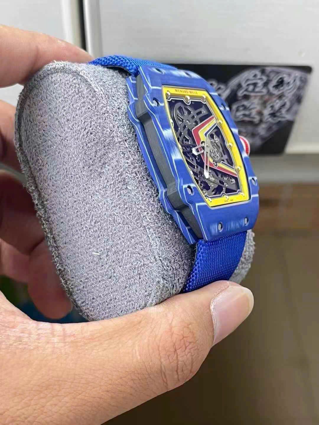 Richard Mille Best Super Clone Watch RM67-02 Blue Carbon Weight 37 Grams 38.7×47.52mm - Image 6