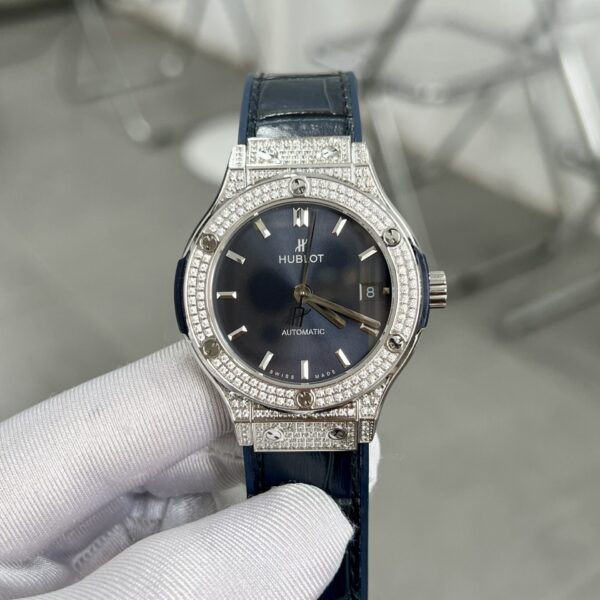 Dong Ho Hublot Automatic Mau Xanh Duong Dinh Da HB Factory 38mm 3 1