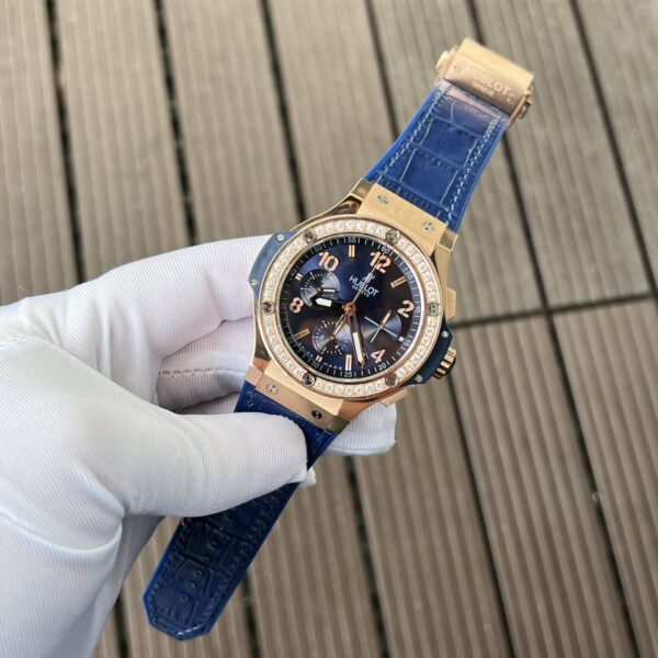 Dong Ho Hublot Big Bang Chronograph King Gold Mau Xanh Blue 44mm 5 1