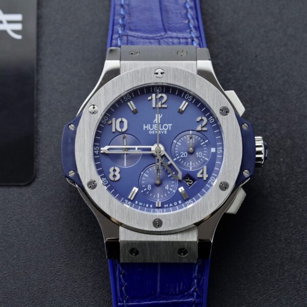 Dong Ho Hublot Big Bang Chronograph Mau Xanh Duong Replica 44mm 4 1
