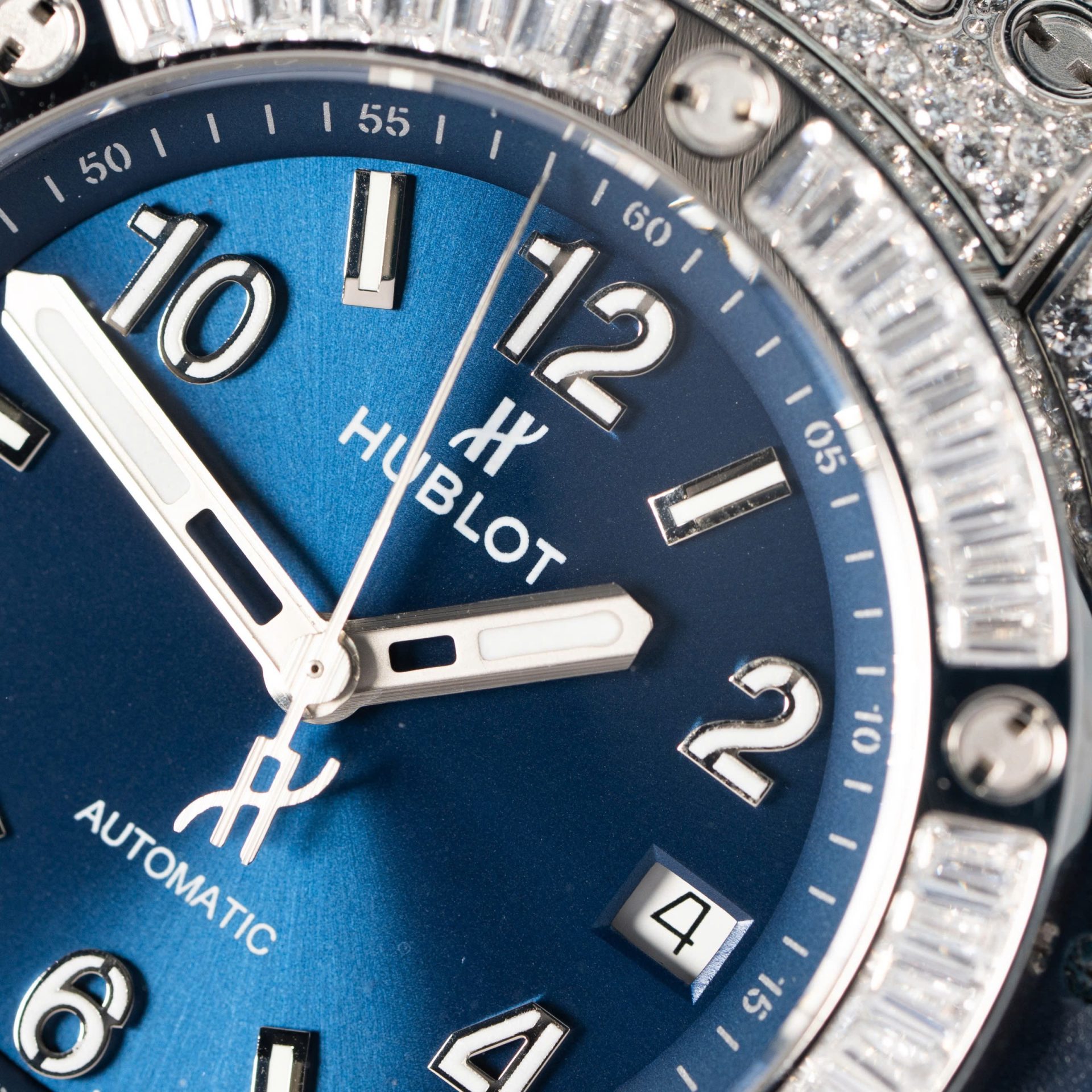Hublot Replica 11 Watch Big Bang One Click Blue With Full Diamond 39mm - Image 6