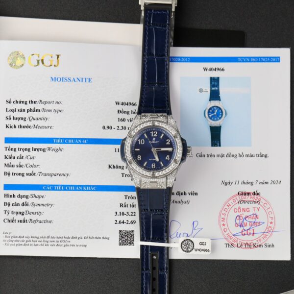 Dong Ho Hublot Big Bang One Click Dinh Moissanite Mau Xanh Blue 39mm 7 1