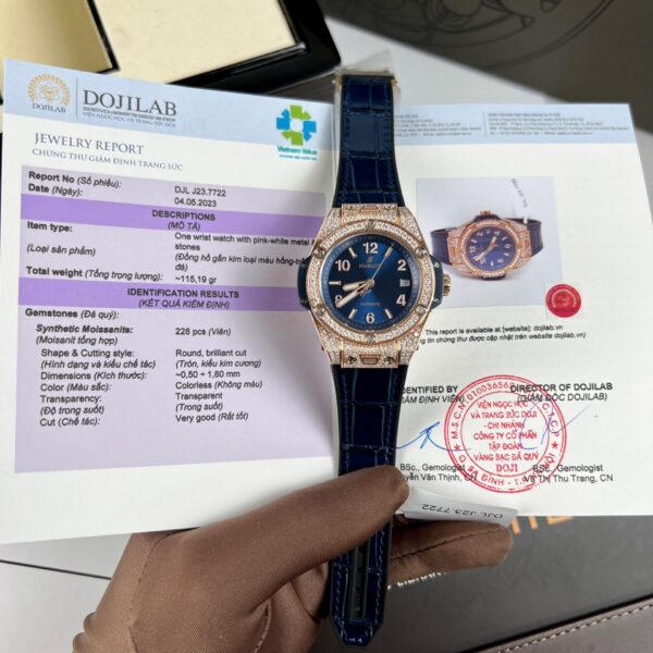 Dong Ho Hublot Big Bang One Click Mau Xanh Duong Replica 39mm 1