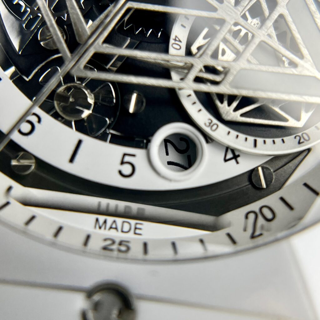 Hublot Big Bang Sang Bleu II Super Clone Watch White Ceramic Rubber Strap 45mm - Image 3