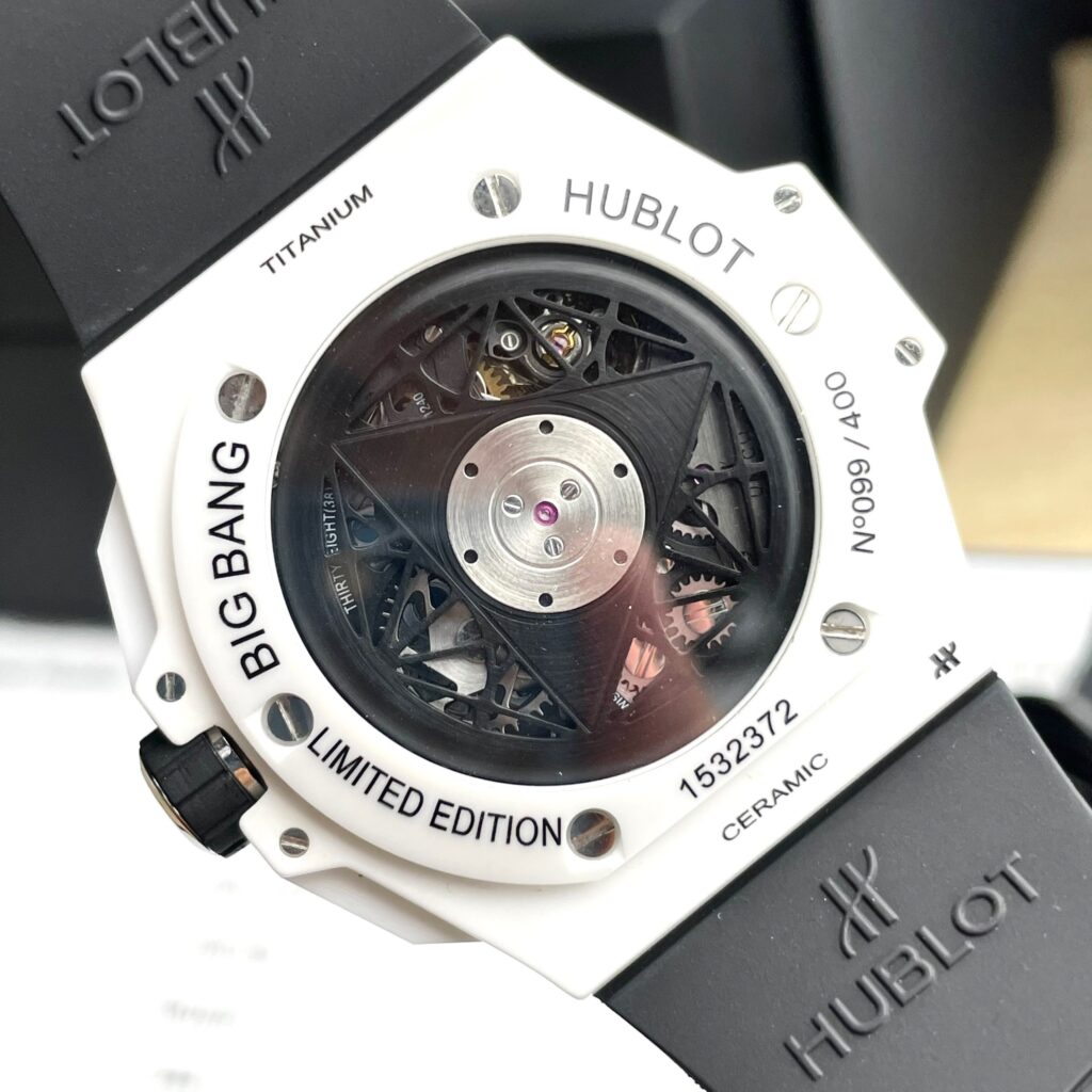 Hublot Big Bang Sang Bleu II Super Clone Watch White Ceramic Rubber Strap 45mm - Image 7