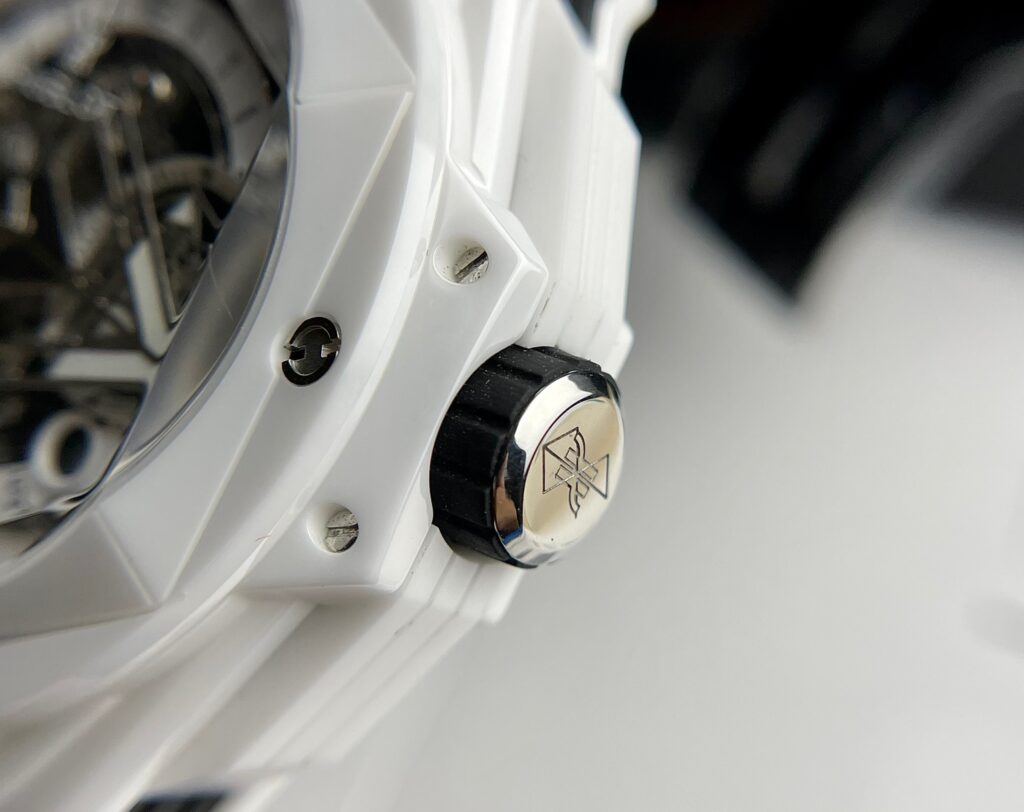Hublot Big Bang Sang Bleu II Super Clone Watch White Ceramic Rubber Strap 45mm - Image 6