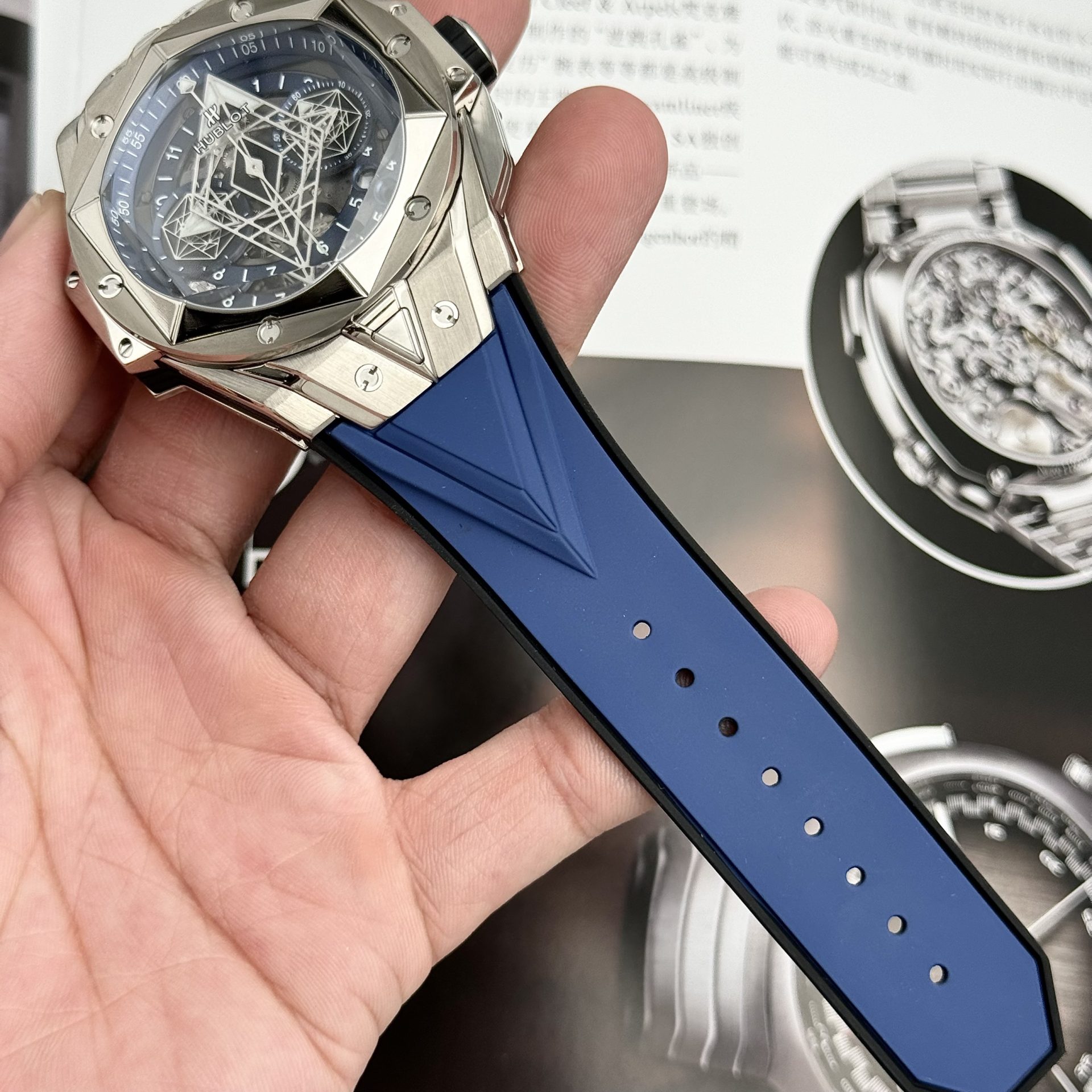 Hublot Replica Watch Big Bang Sang Bleu II Titanium Blue Dial BBF 45mm - Image 5