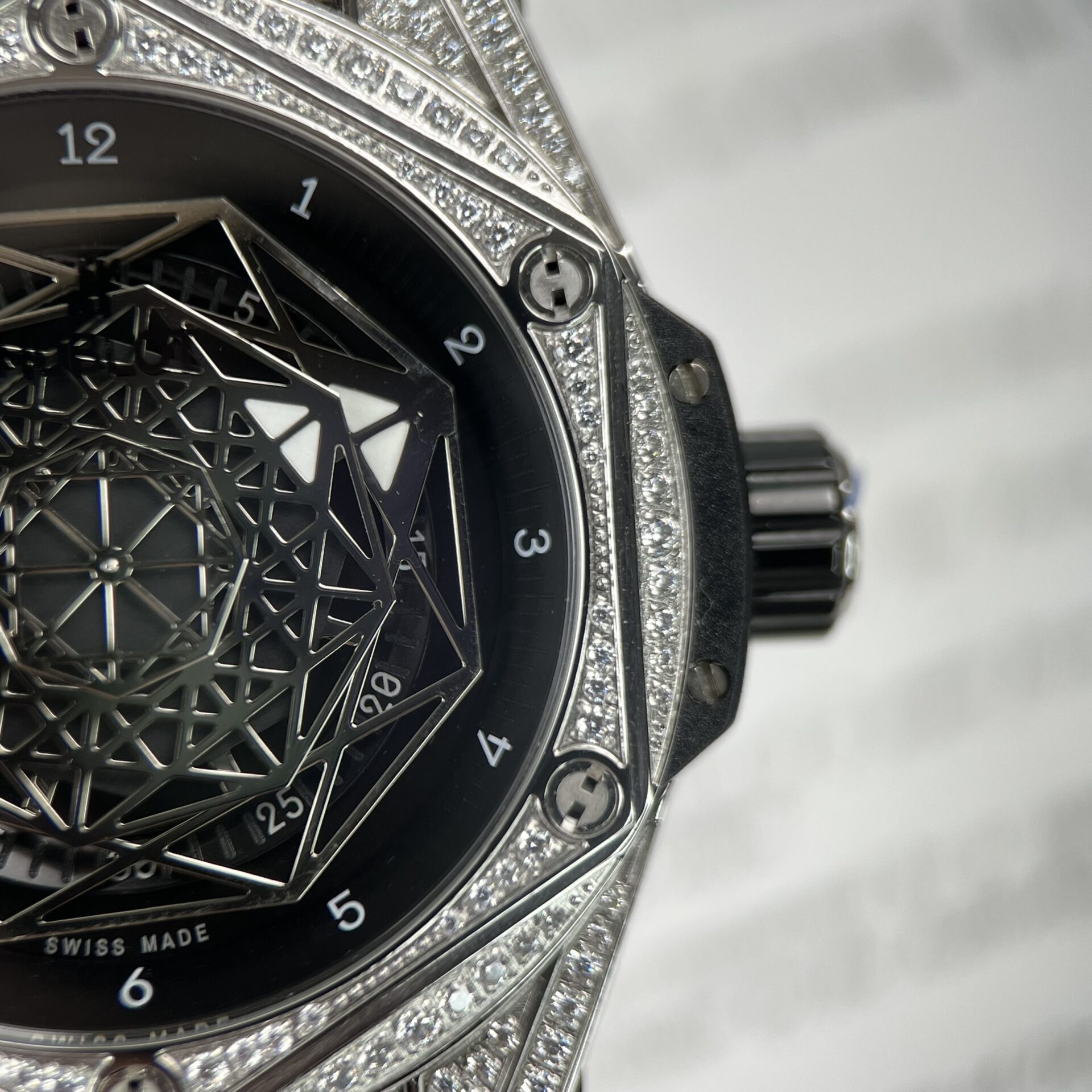 Hublot Big Bang Sang Bleu Super Clone Watch With Diamonds 45mm - Image 4
