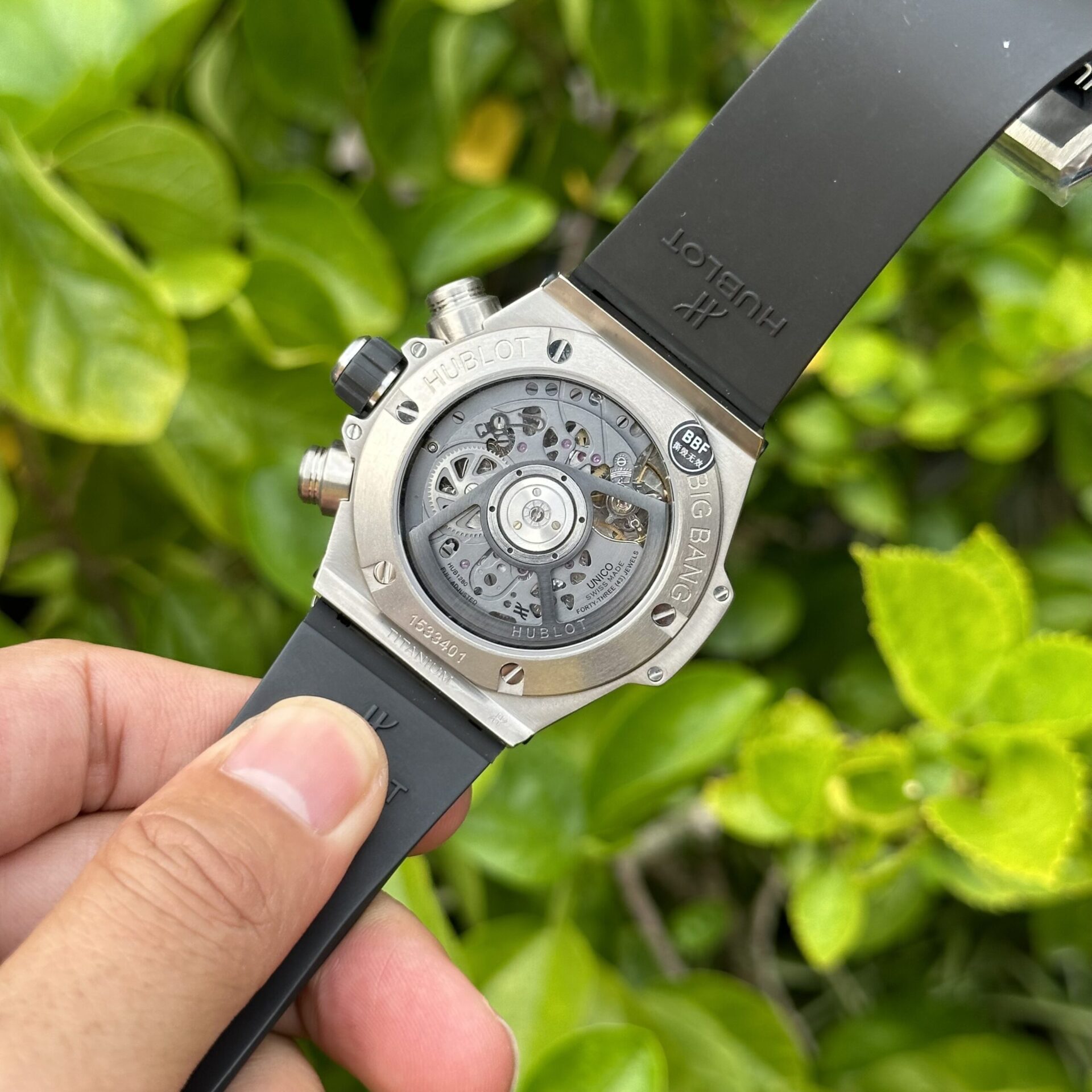 Hublot Big Bang Unico Super Clone 1:1 Watch Black Rubber Strap BBF 44mm - Image 7