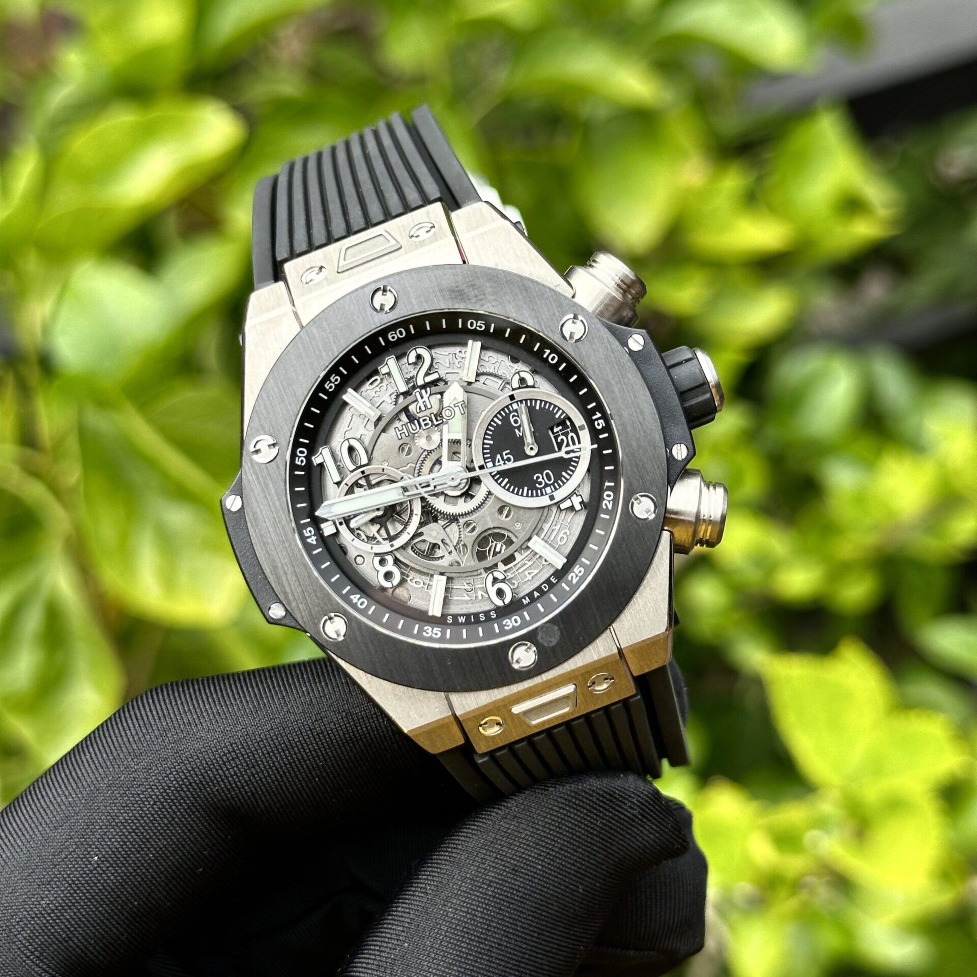 Hublot Big Bang Unico Super Clone 1:1 Watch Black Rubber Strap BBF 44mm - Image 2