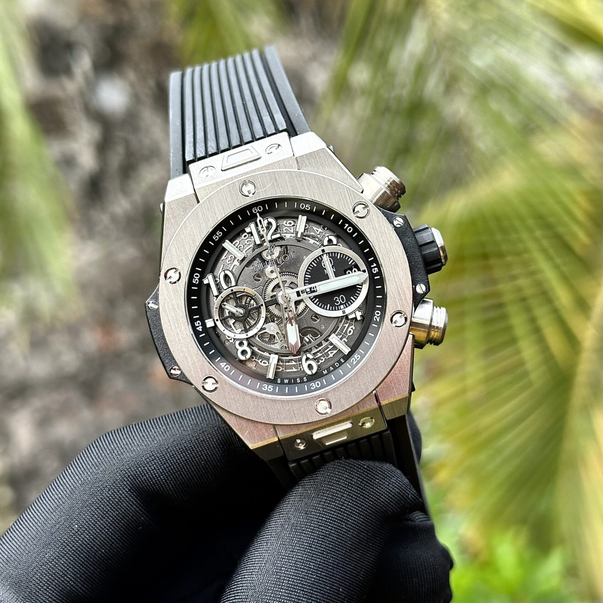 Hublot Replica Watches Big Bang Unico Titanium Black Rubber Strap 44mm - Image 2