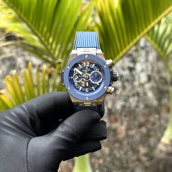 Dong Ho Hublot Big Bang Unico Titanium Replica 11 Mau Xanh 44mm 6 scaled 1