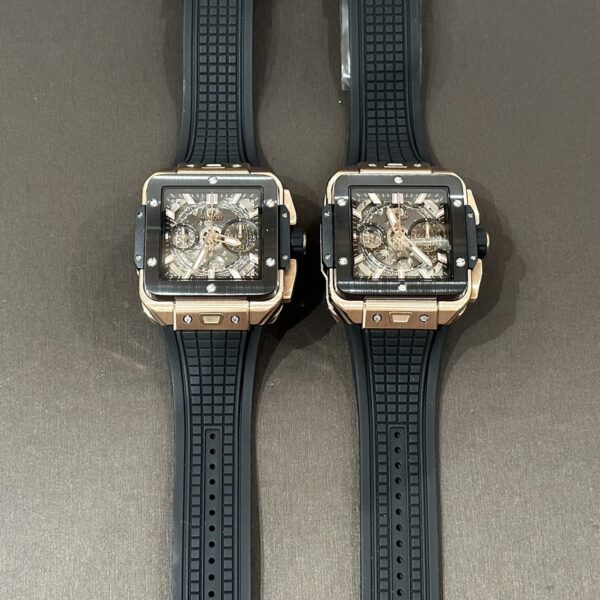 Dong Ho Hublot Big Big Square Replica 11 Mau Vang Hong Vien Den 42mm 9 1