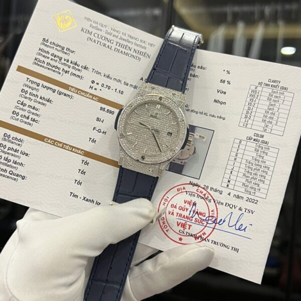Dong Ho Hublot Che Tac Full Kim Cuong Tu Nhien Hong Kong 42mm 10 1