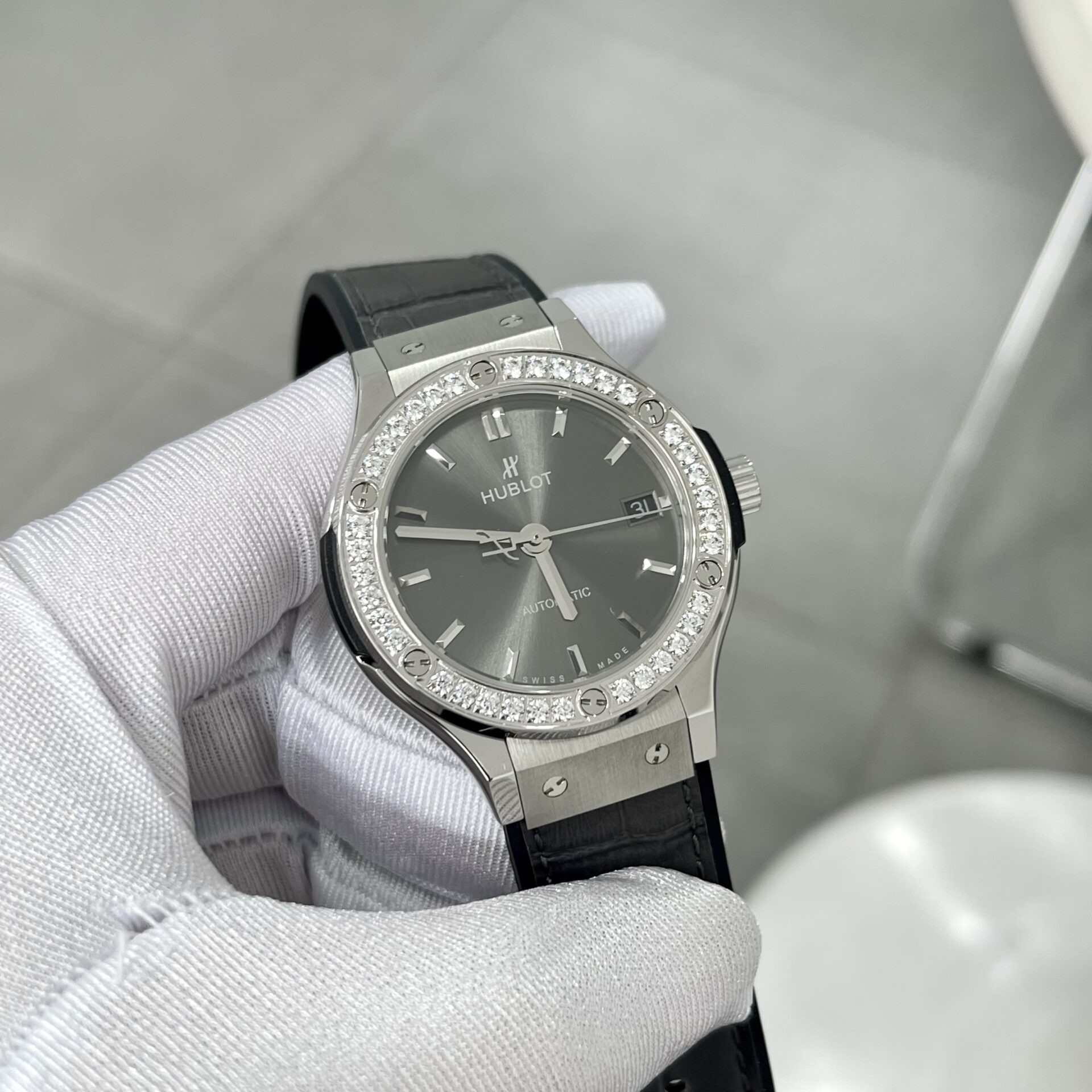Hublot Classic Fusion Best Super Clone Watch Diamonds Grey HB Factory 38mm - Image 2