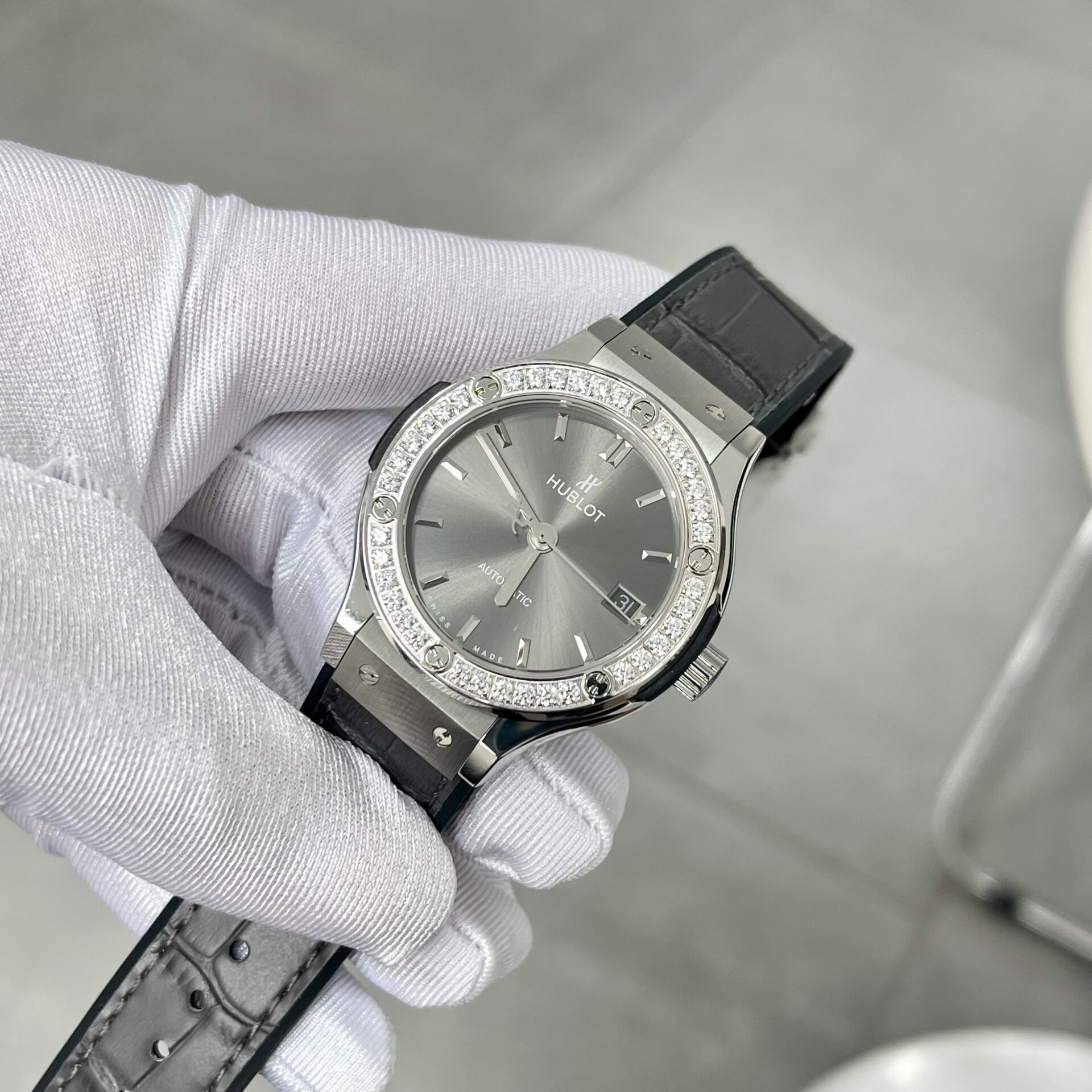 Hublot Classic Fusion Best Super Clone Watch Diamonds Grey HB Factory 38mm - Image 3
