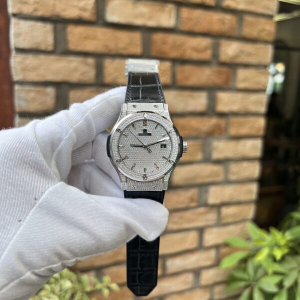 Dong Ho Hublot Classic Fusion Dinh Full Da Replica Mau Den 42mm 2 1