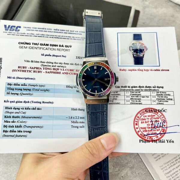 Dong Ho Hublot Classic Fusion Do Da Quy Tong Hop Mau Xanh 42mm 2 1