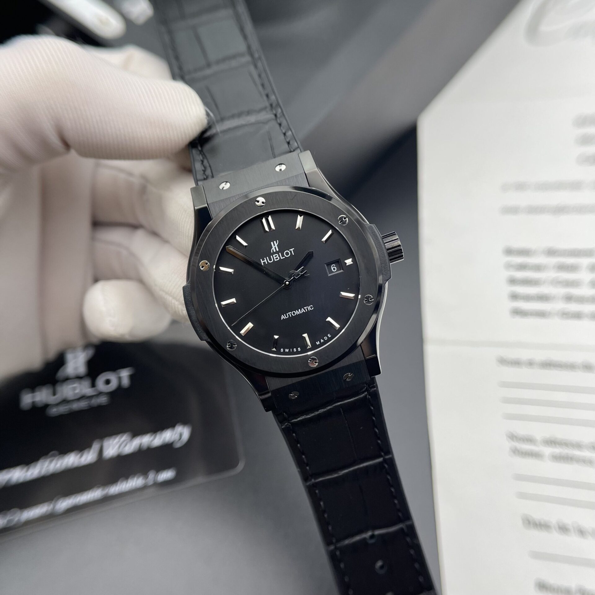 Hublot Classic Fusion Ceramic Clone Watch Black Dial HB Factory 42mm - Image 3