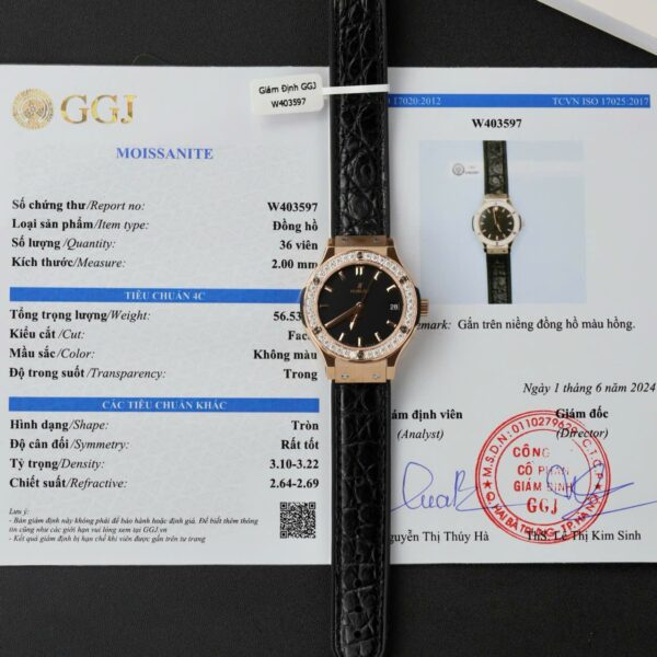Dong Ho Hublot Classic Fusion King Gold Che Tac Vien Dinh Kim Cuong Moissanite 33mm 1 1