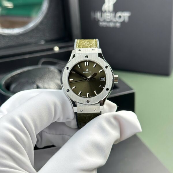 Dong Ho Hublot Classic Fusion Replica 11 Nu Mau Xanh La Cay Nha May HB 33mm 3 1