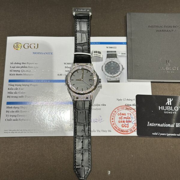 Dong Ho Hublot Do Full Kim Cuong Moissanite Mau Den 42mm 1 1