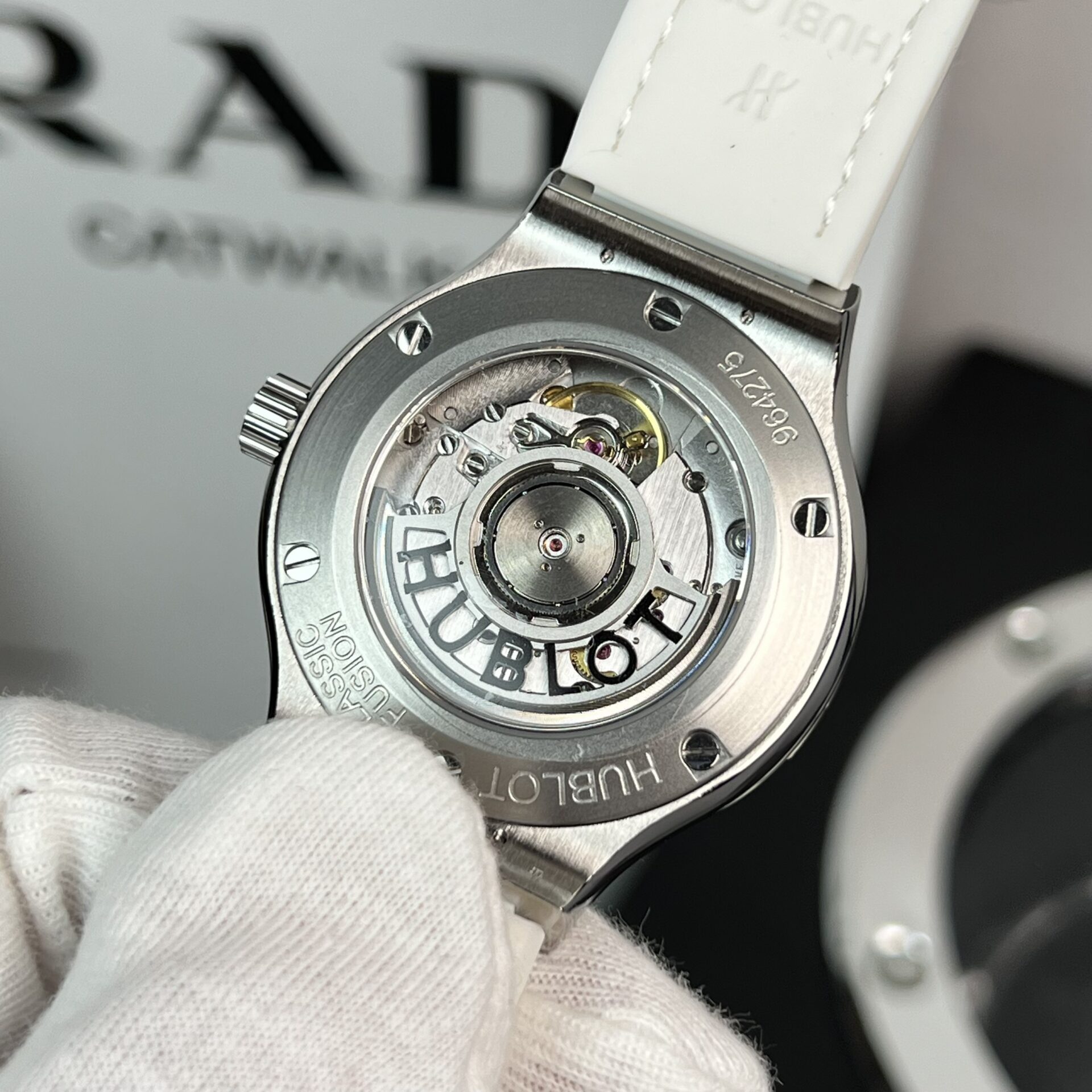 Hublot Classic Fusion Replica Watch Moissanite Diamonds White HB Factory 38mm - Image 4