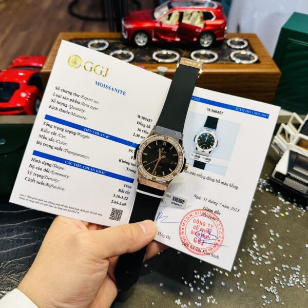 Dong Ho Hublot Do Kim Cuong Moissanite Demi 42mm 2 1