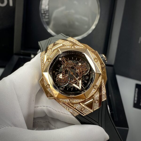 Dong Ho Hublot Fake Cao Cap Big Bang Sang Bleu II King Gold Nha May HB 44mm 1 1