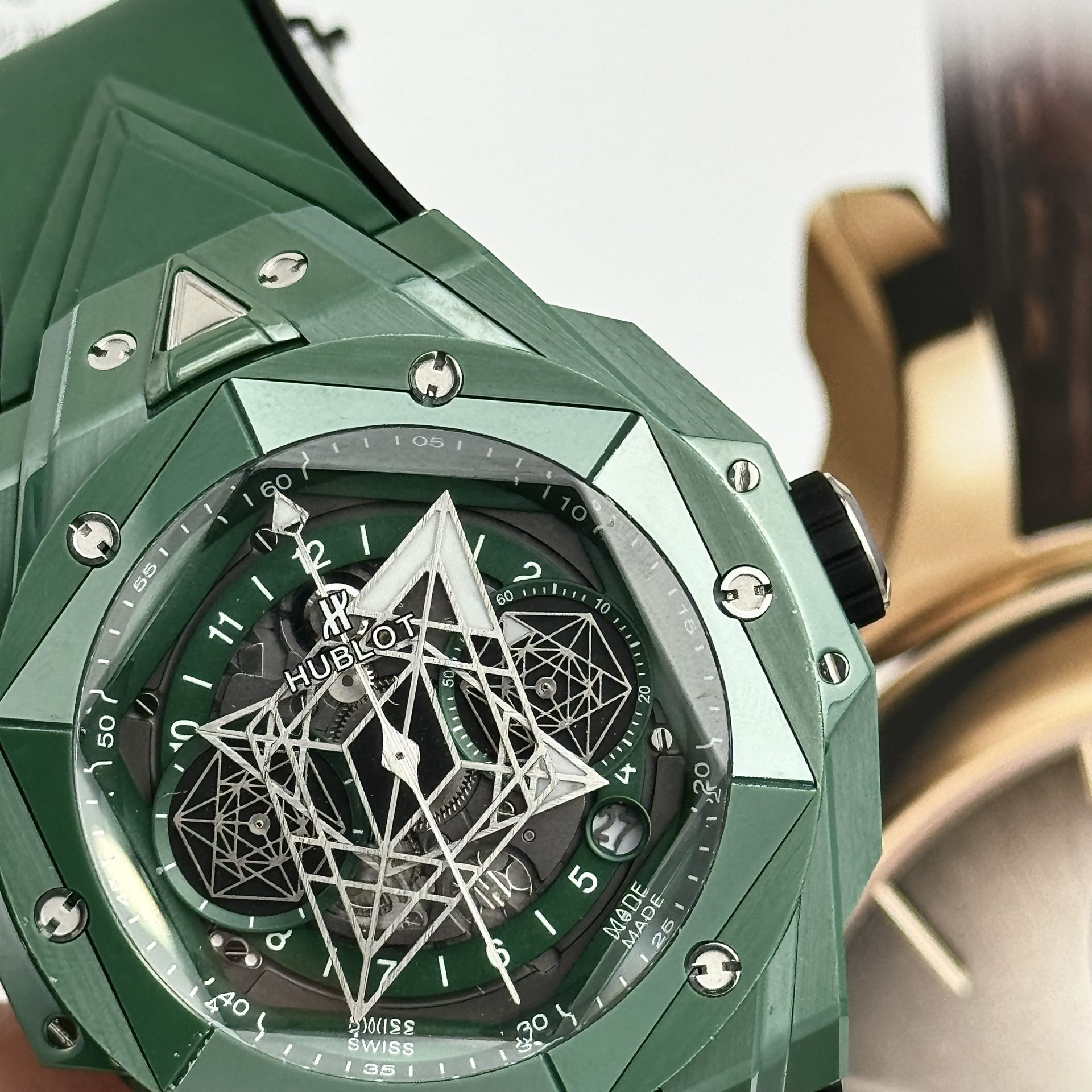 Hublot Best Super Clone Watch Big Bang Sang Bleu II Green Ceramic BBF 45mm - Image 5