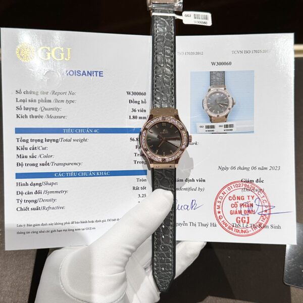 Dong Ho Hublot Nu Dinh Kim Cuong Moissanite 33mm 1 1