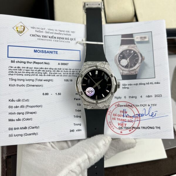 Dong Ho Hublot Orlinski Dinh Full Kim Cuong Moissanite APS Mau Den 40mm 2 scaled 1